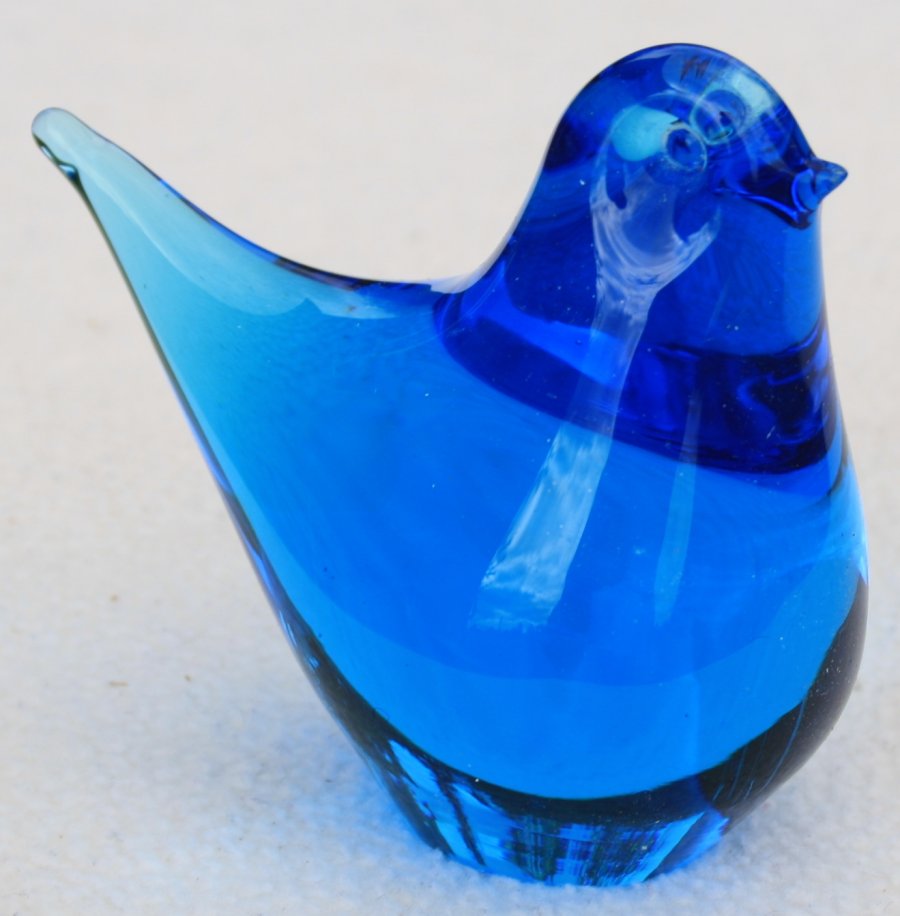 Blå glas fågel