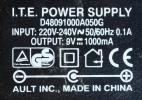 I.T.E Power Supply Input 220-240V AC Output 9V DC 1000 mA